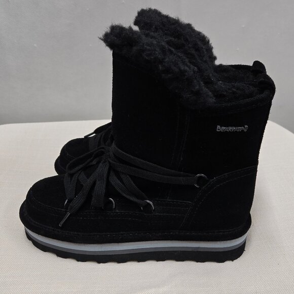 BEARPAW Retro Mondi Youth Ankle Boot, Kid's Lace-up Boot Cow Suede Sz 4 NWT $79 - Picture 4 of 14